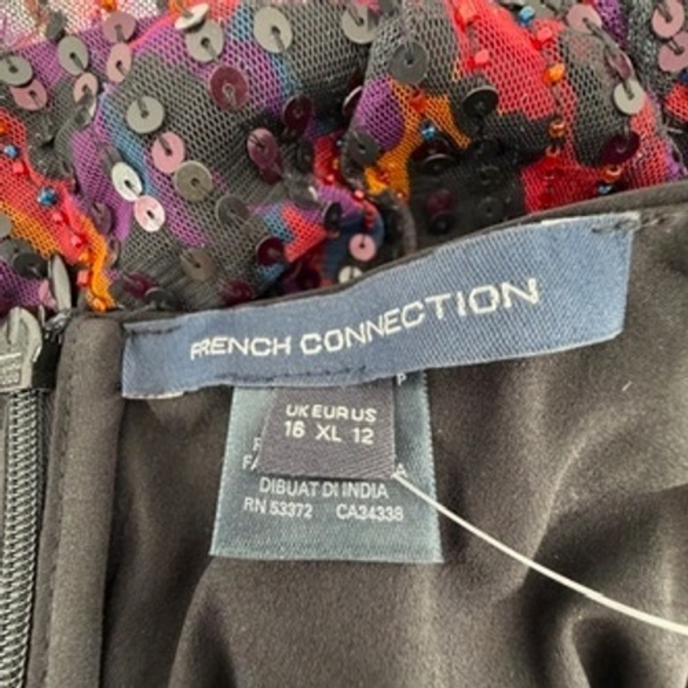 French Connection Inari Embellished Leopard Sequin Dress Multi 12 71TFM NEW - Picture 5 of 9